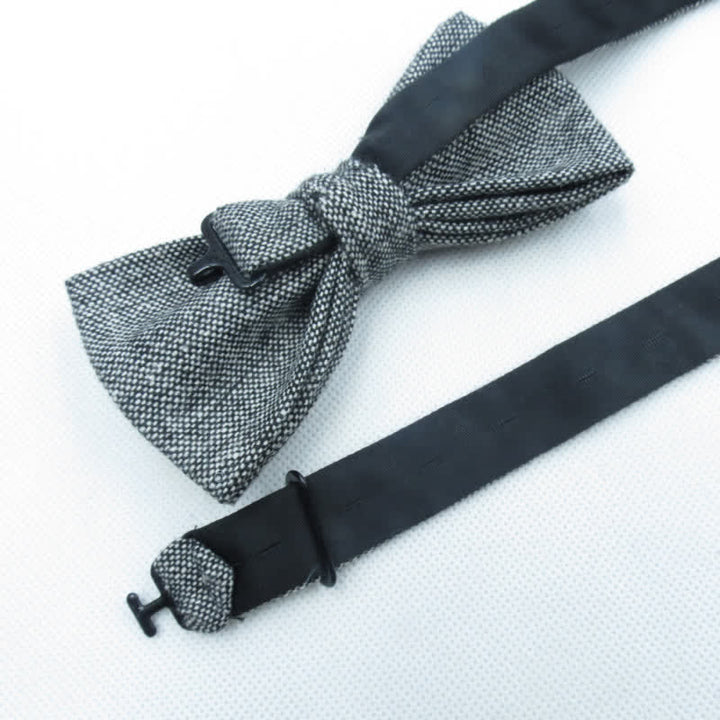 Set di 3 cravatte a farfalla in lana imitazione tinta unita da uomo