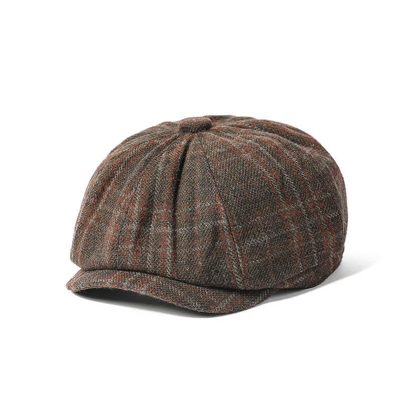 Cappello basco ottagonale da cowboy scozzese vintage da uomo