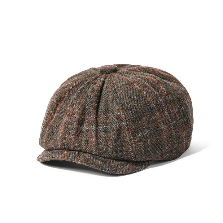 Cappello basco ottagonale da cowboy scozzese vintage da uomo