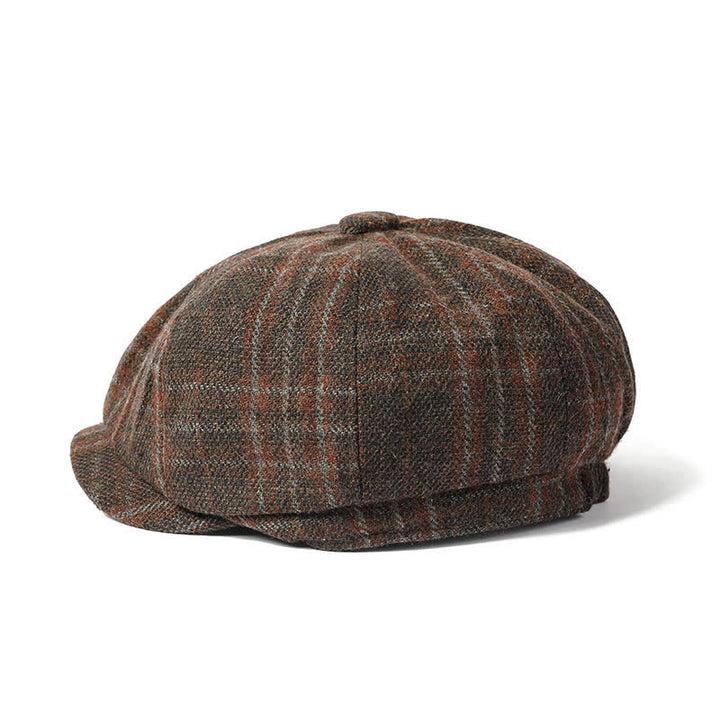 Cappello basco ottagonale da cowboy scozzese vintage da uomo