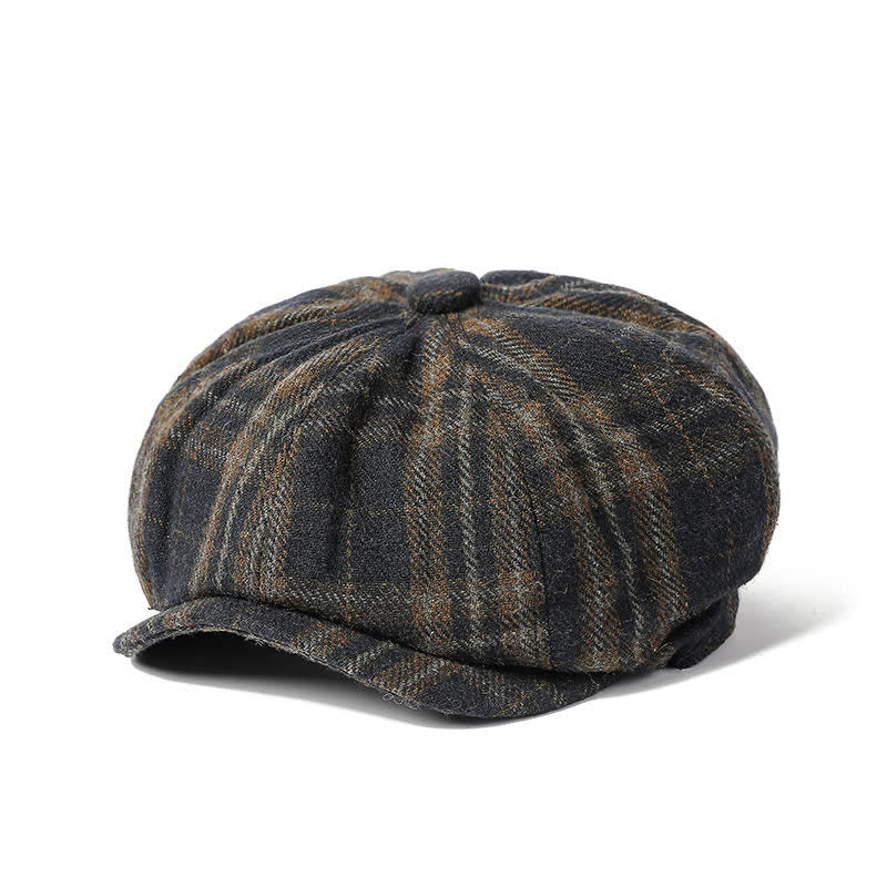 Cappello basco ottagonale da cowboy scozzese vintage da uomo