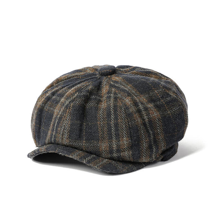 Cappello basco ottagonale da cowboy scozzese vintage da uomo