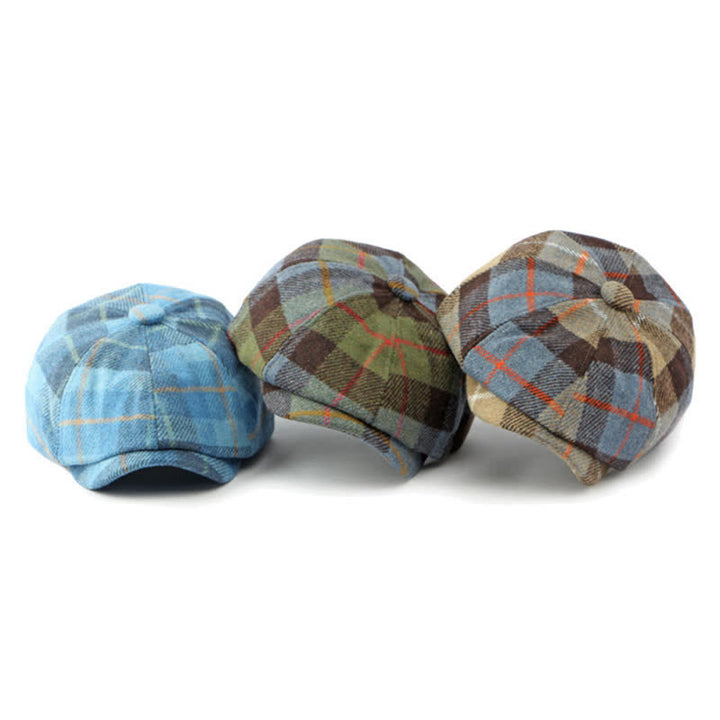 Cappello basco da giornalaio in finta lana tweed