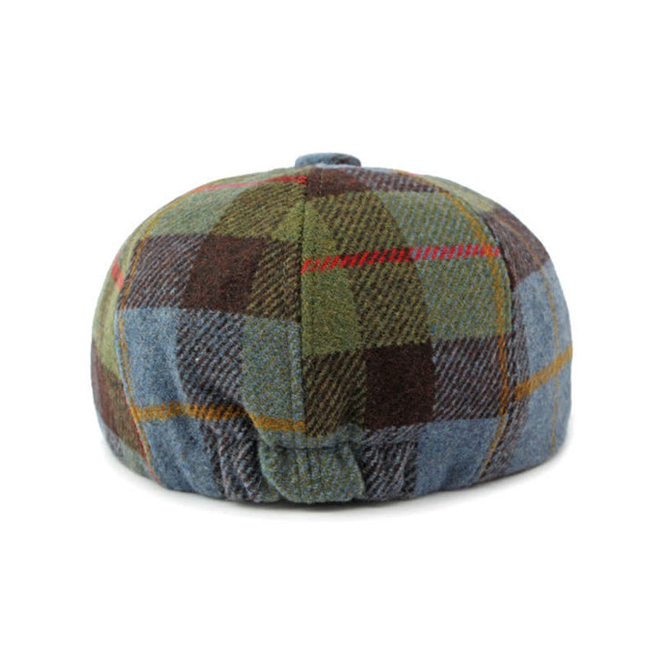 Cappello basco da giornalaio in finta lana tweed