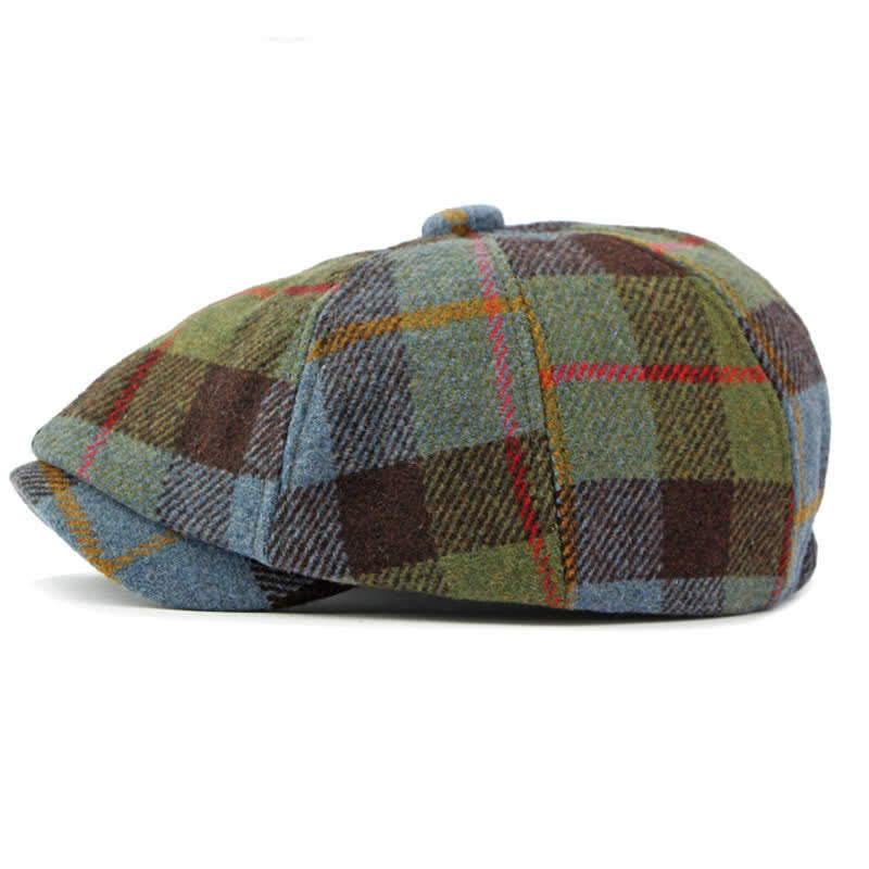 Cappello basco da giornalaio in finta lana tweed