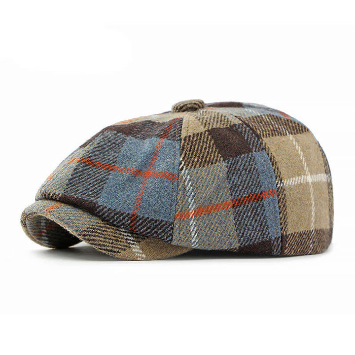 Cappello basco da giornalaio in finta lana tweed