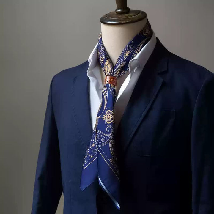Grande ed elegante sciarpa quadrata stampata Paisley classica in stile britannico