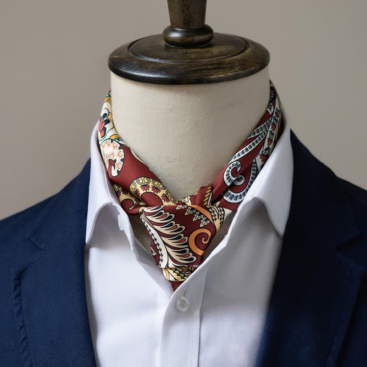 Grande ed elegante sciarpa quadrata stampata Paisley classica in stile britannico