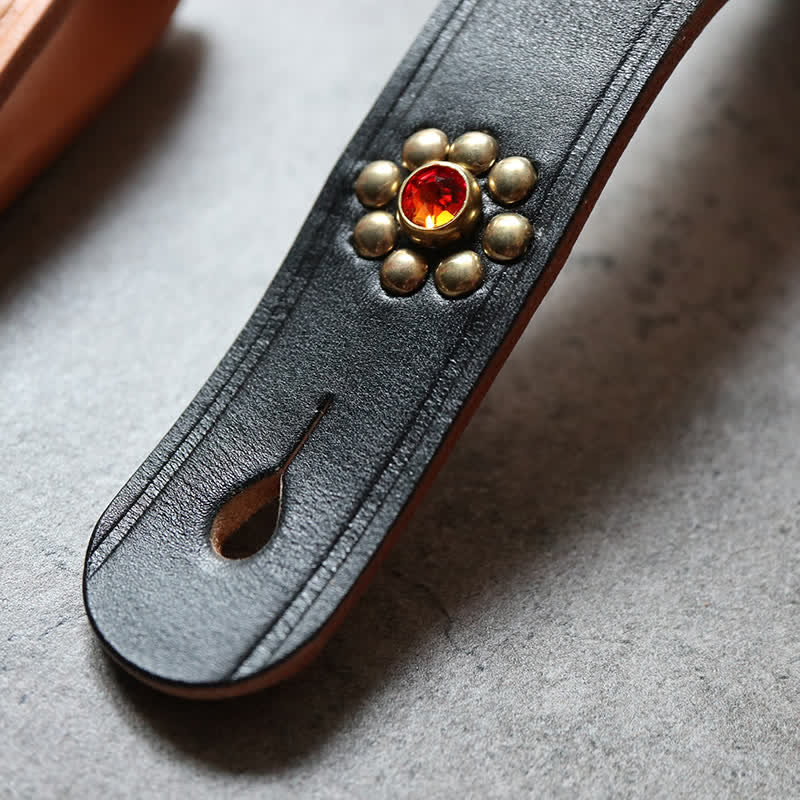 Rivetti Portachiavi in ottone borchiato Cintura Portachiavi in pelle