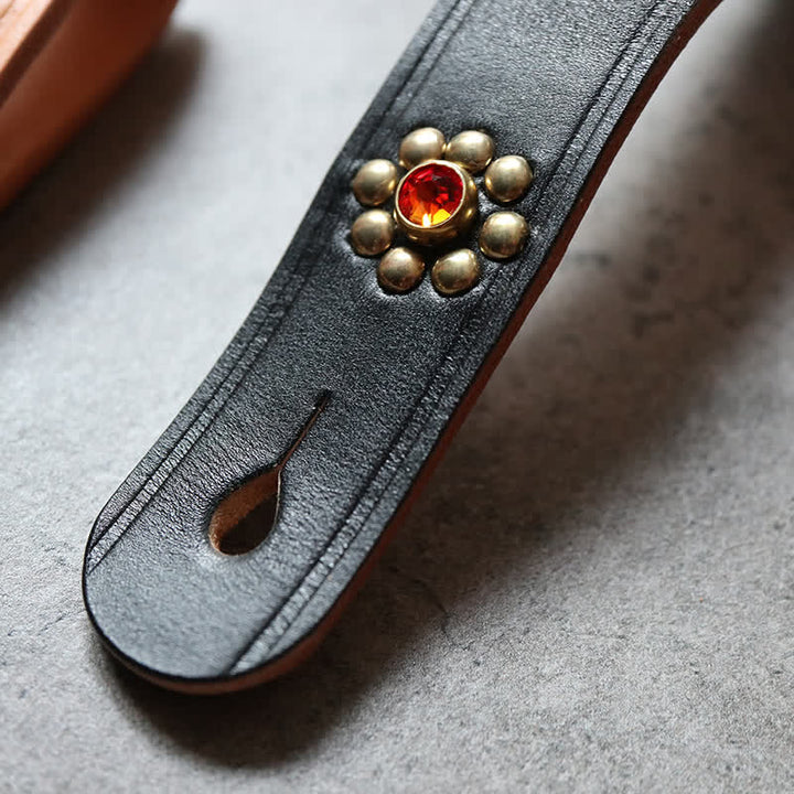 Rivetti Portachiavi in ottone borchiato Cintura Portachiavi in pelle