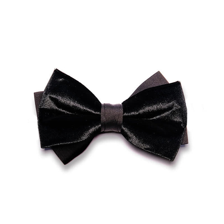 Papillon da uomo in velluto nero a doppio strato
