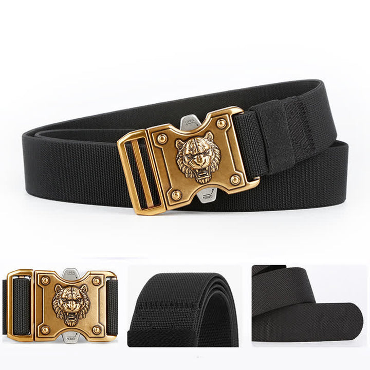 Cintura da uomo in nylon con chiusura a sgancio rapido e doppia fessura "Tigre d'oro"