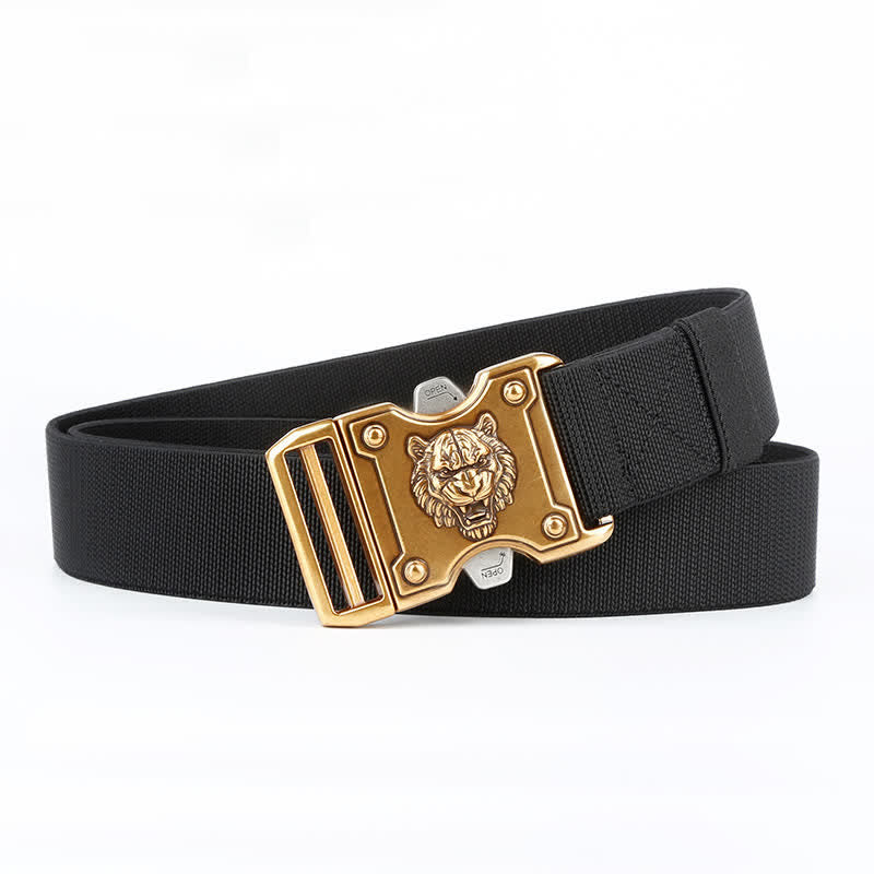 Cintura da uomo in nylon con chiusura a sgancio rapido e doppia fessura "Tigre d'oro"