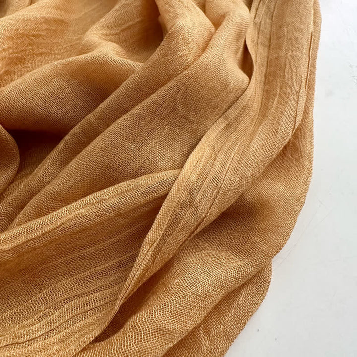 Sciarpa sottile in cotone e lino tinta unita in voile estivo