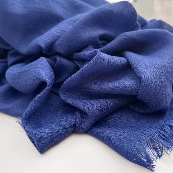 Sciarpa sottile in cotone e lino tinta unita in voile estivo