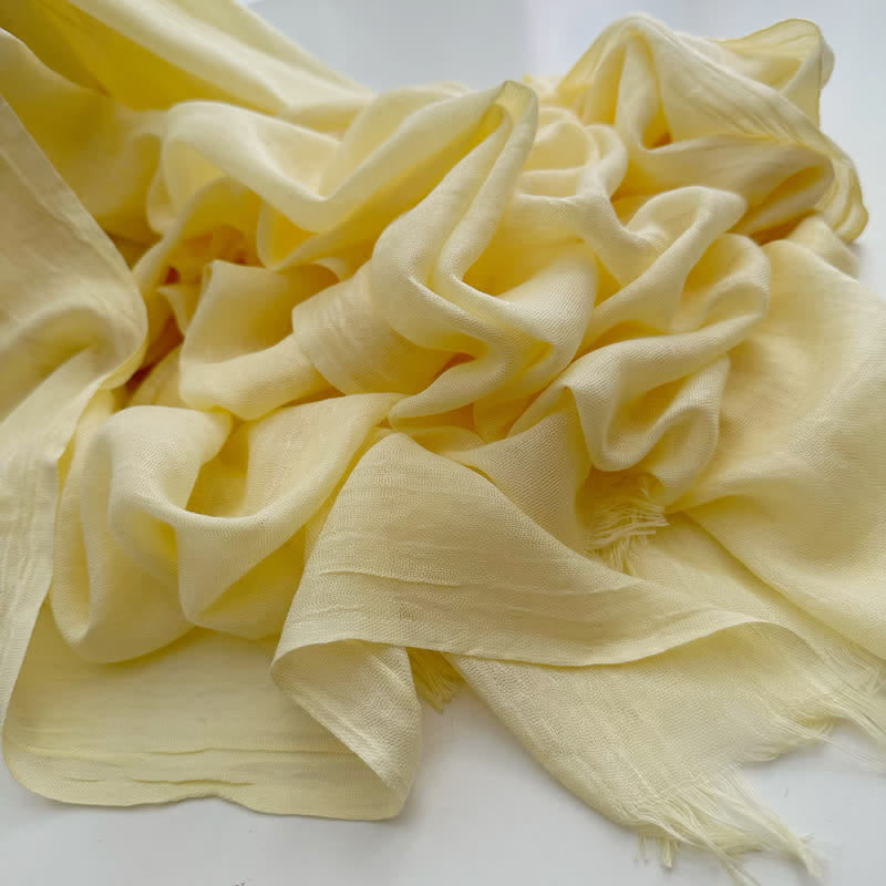 Sciarpa sottile in cotone e lino tinta unita in voile estivo