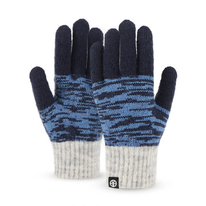 Set di 3 guanti scaldacollo e cappello abbinati con colori sfumati unisex
