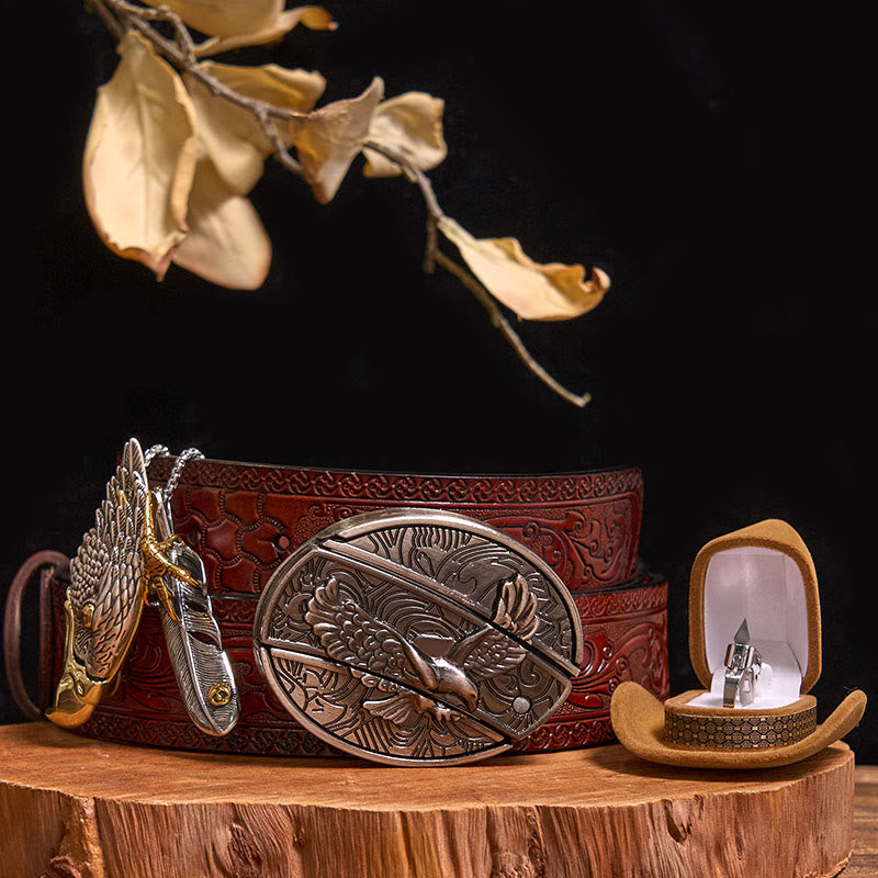 Set di anelli con fibbia per cintura con coltello nascosto e ciondolo a forma di aquila calva fai da te