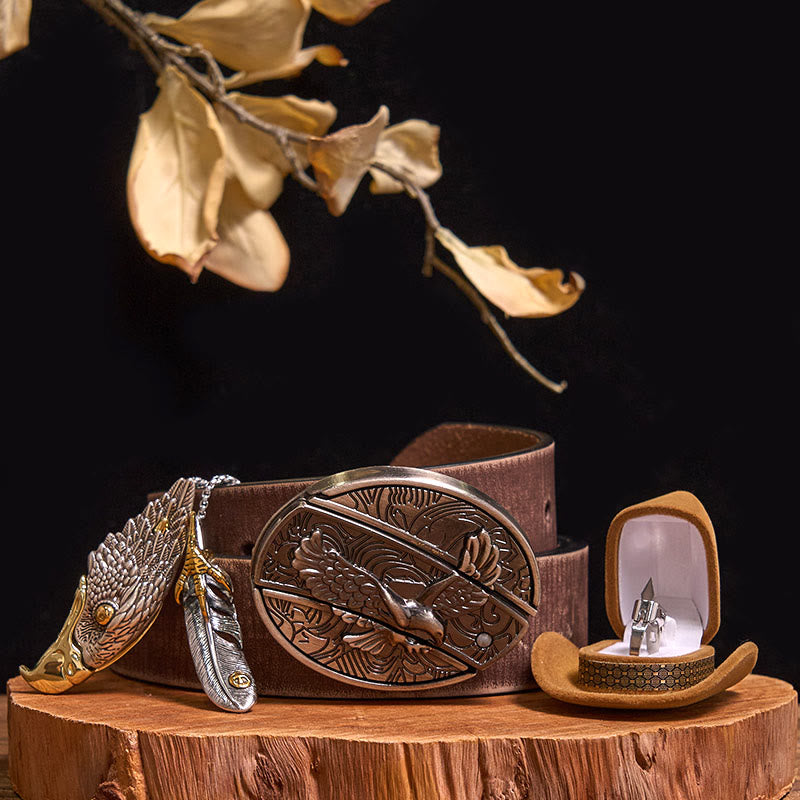 Set di anelli con fibbia per cintura con coltello nascosto e ciondolo a forma di aquila calva fai da te