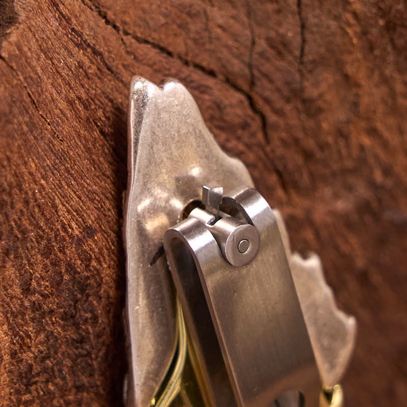 Fibbia per cintura fai da te con coltello nascosto Eagle, accendino, set di ciondoli nascosti Eagle