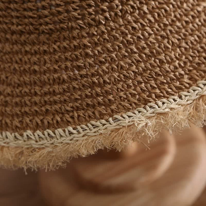 Cappello da donna primaverile ed estivo, cappello di paglia pieghevole floscio