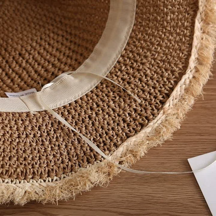 Cappello da donna primaverile ed estivo, cappello di paglia pieghevole floscio