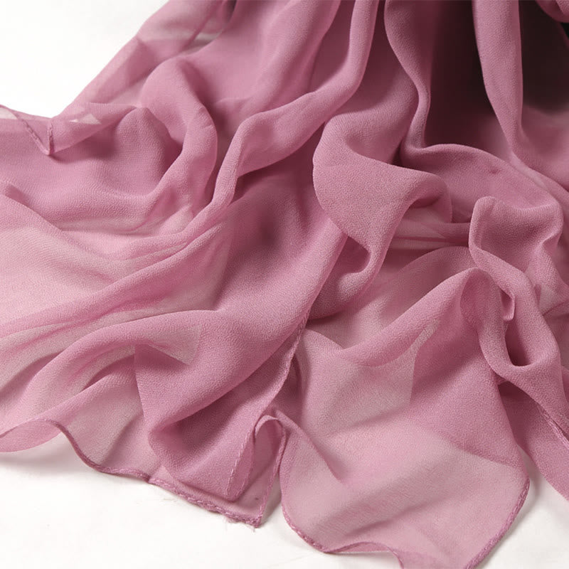 Sciarpa sottile in chiffon con protezione solare tinta unita estiva