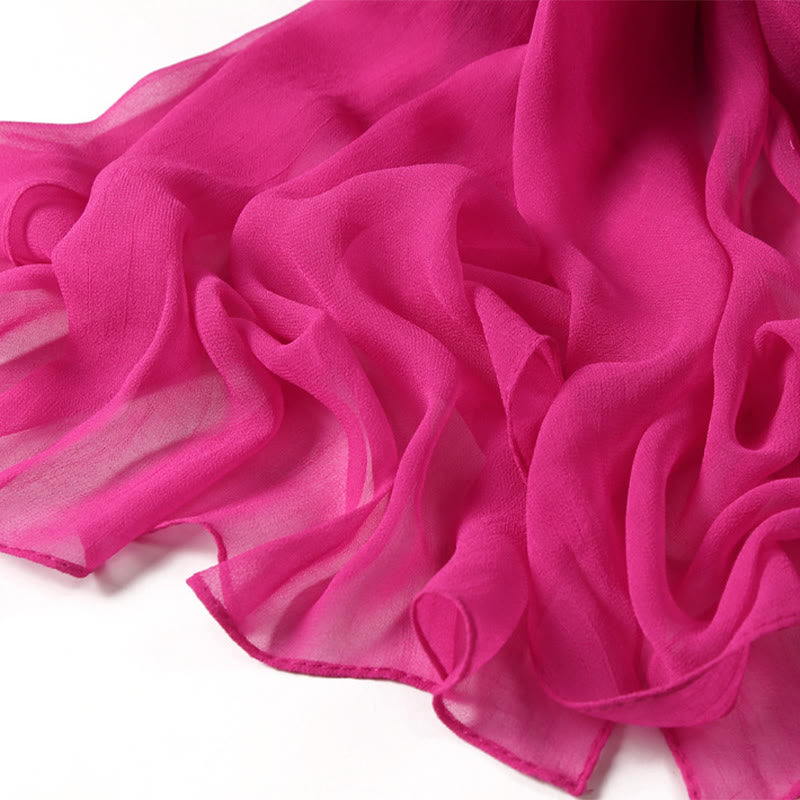 Sciarpa sottile in chiffon con protezione solare tinta unita estiva