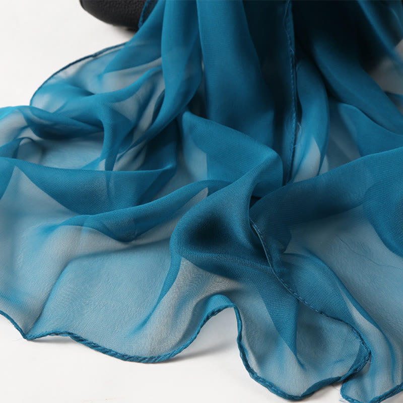 Sciarpa sottile in chiffon con protezione solare tinta unita estiva