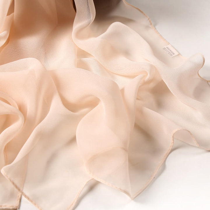 Sciarpa sottile in chiffon con protezione solare tinta unita estiva