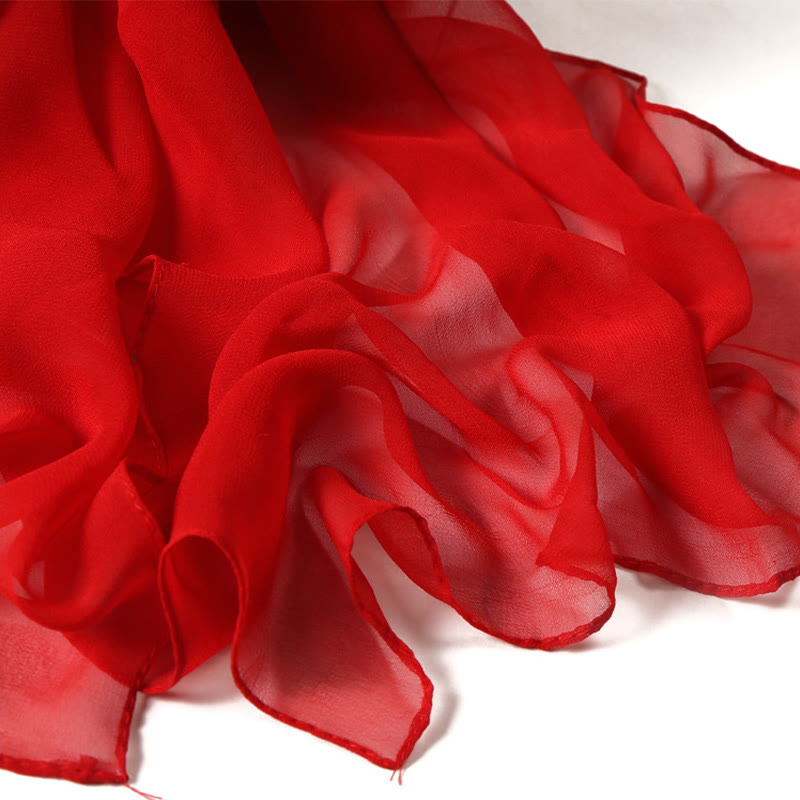 Sciarpa sottile in chiffon con protezione solare tinta unita estiva