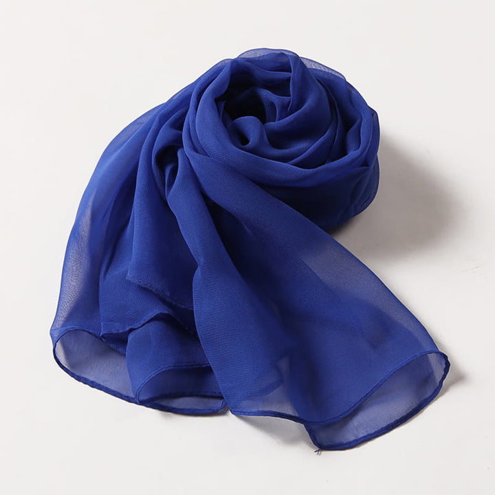 Sciarpa sottile in chiffon con protezione solare tinta unita estiva