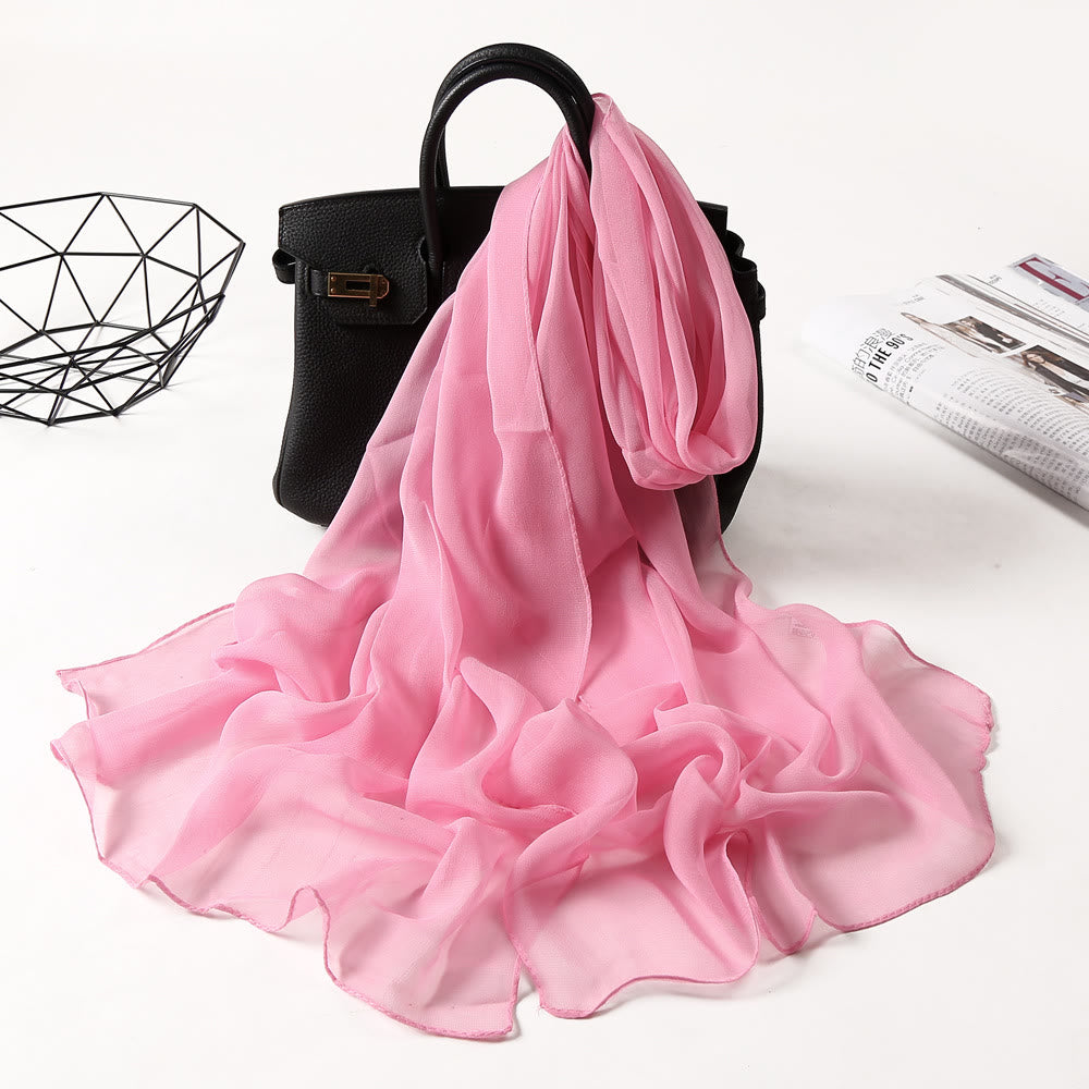 Sciarpa sottile in chiffon con protezione solare tinta unita estiva