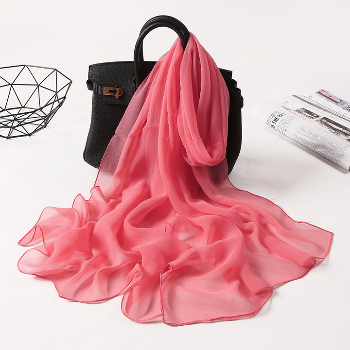Sciarpa sottile in chiffon con protezione solare tinta unita estiva