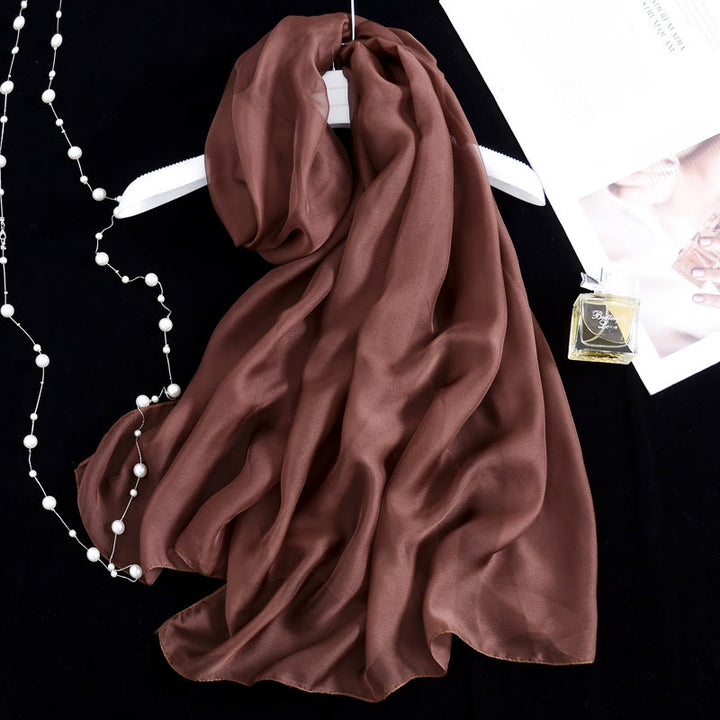 Sciarpa sottile in chiffon con protezione solare tinta unita estiva