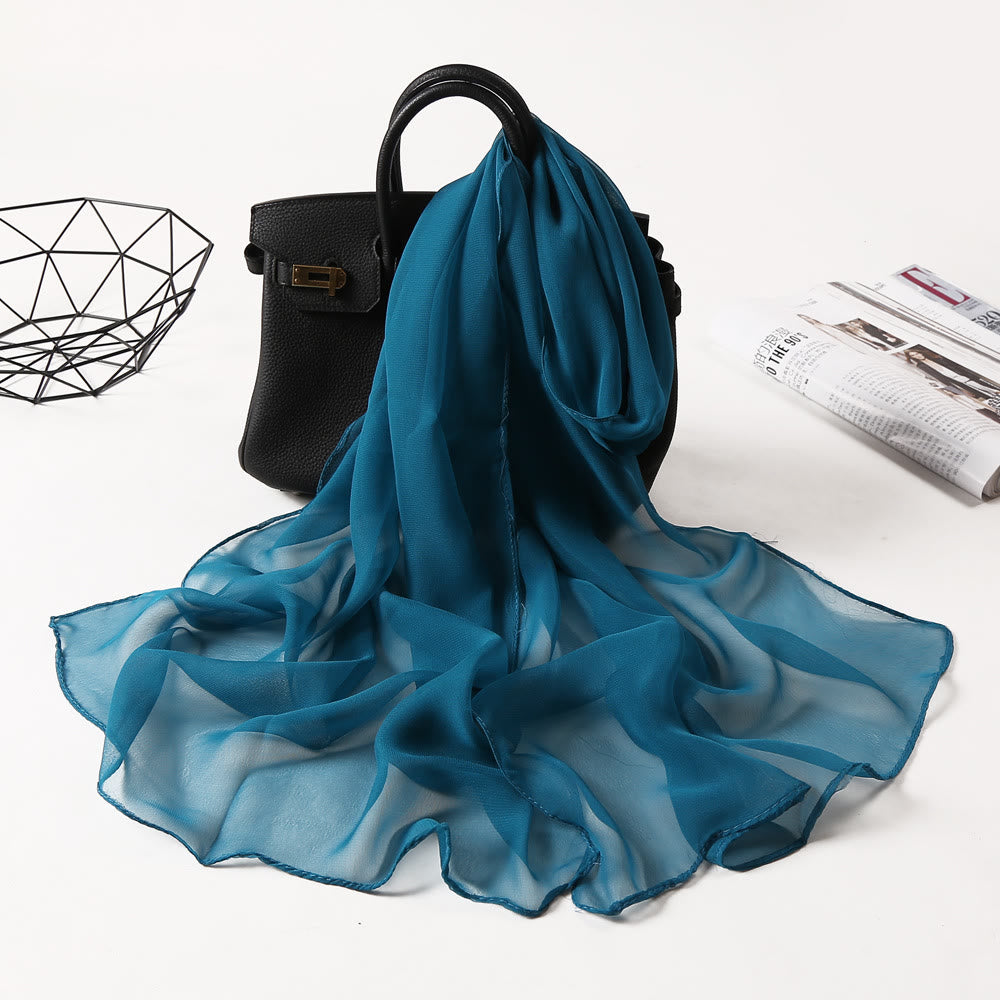 Sciarpa sottile in chiffon con protezione solare tinta unita estiva