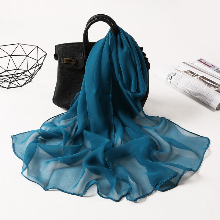 Sciarpa sottile in chiffon con protezione solare tinta unita estiva