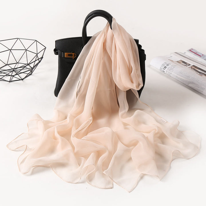 Sciarpa sottile in chiffon con protezione solare tinta unita estiva