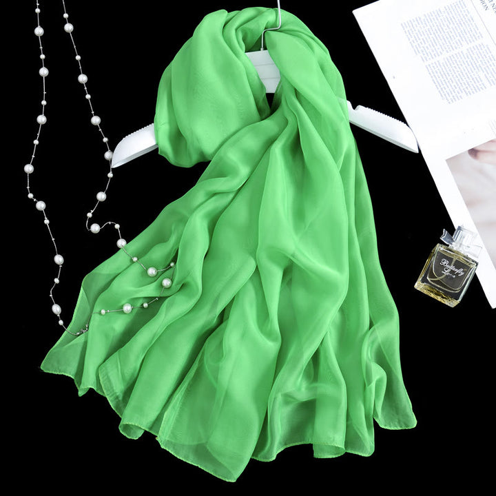 Sciarpa sottile in chiffon con protezione solare tinta unita estiva