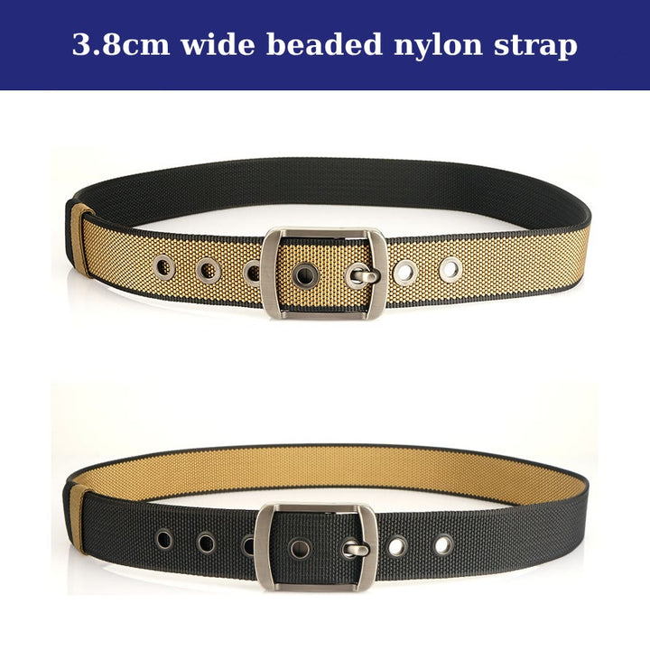 Cintura con fibbia girevole da uomo Cintura in nylon reversibile