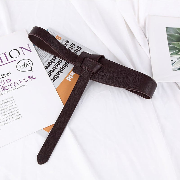 Cintura con nodo tinta unita Cintura in pelle da donna