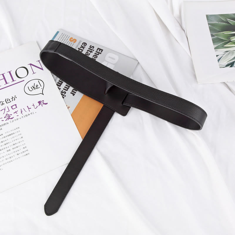 Cintura con nodo tinta unita Cintura in pelle da donna