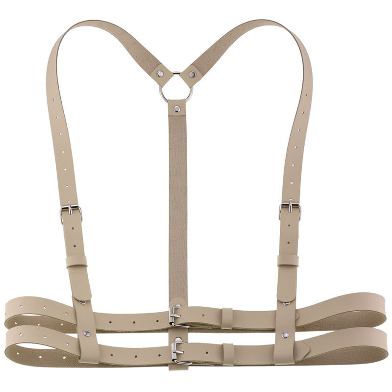 Cintura da corsetto con cinturino punk Cintura a catena in pelle da donna