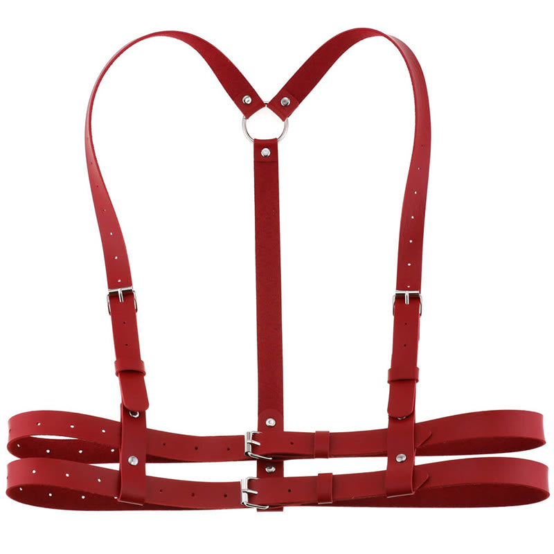 Cintura da corsetto con cinturino punk Cintura a catena in pelle da donna