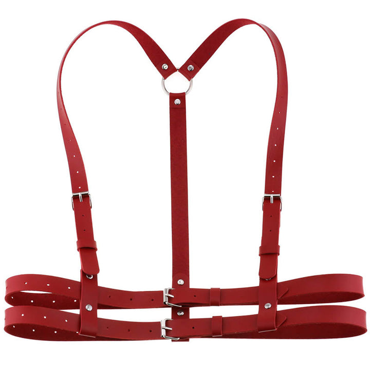 Cintura da corsetto con cinturino punk Cintura a catena in pelle da donna