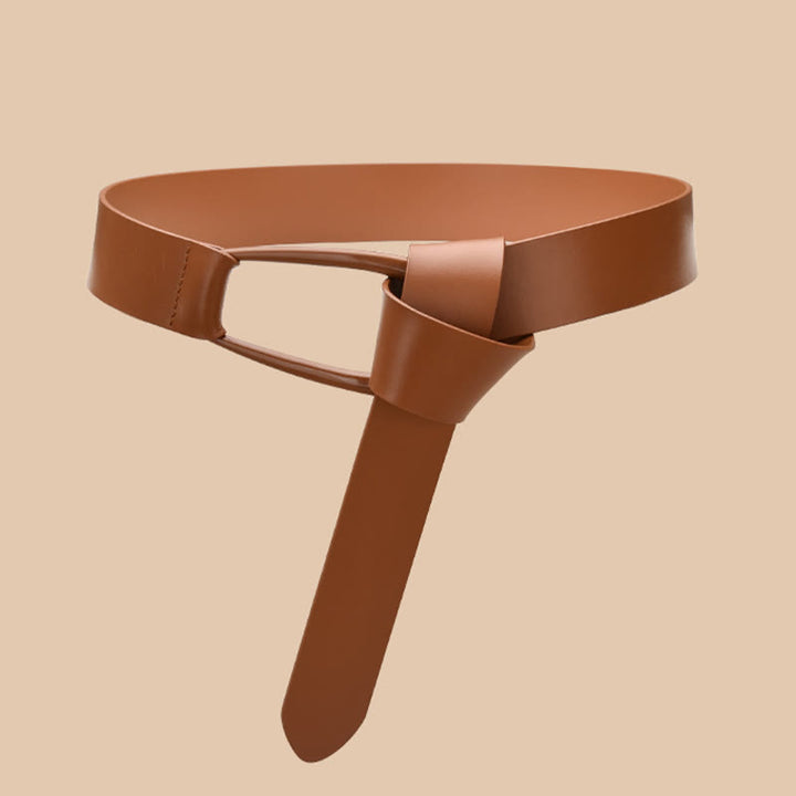 Cintura semplice larga per donna Cintura con nodo in pelle