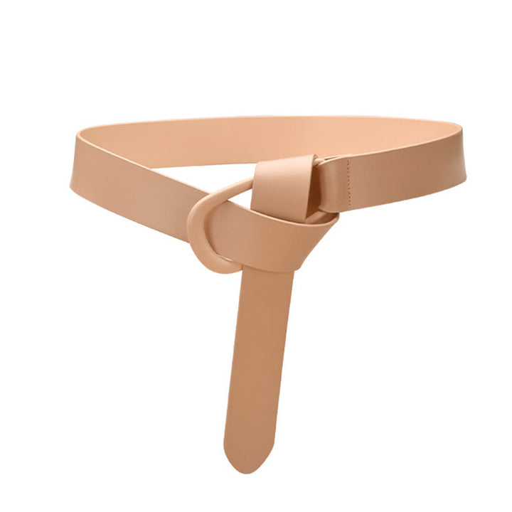 Cintura semplice larga per donna Cintura con nodo in pelle