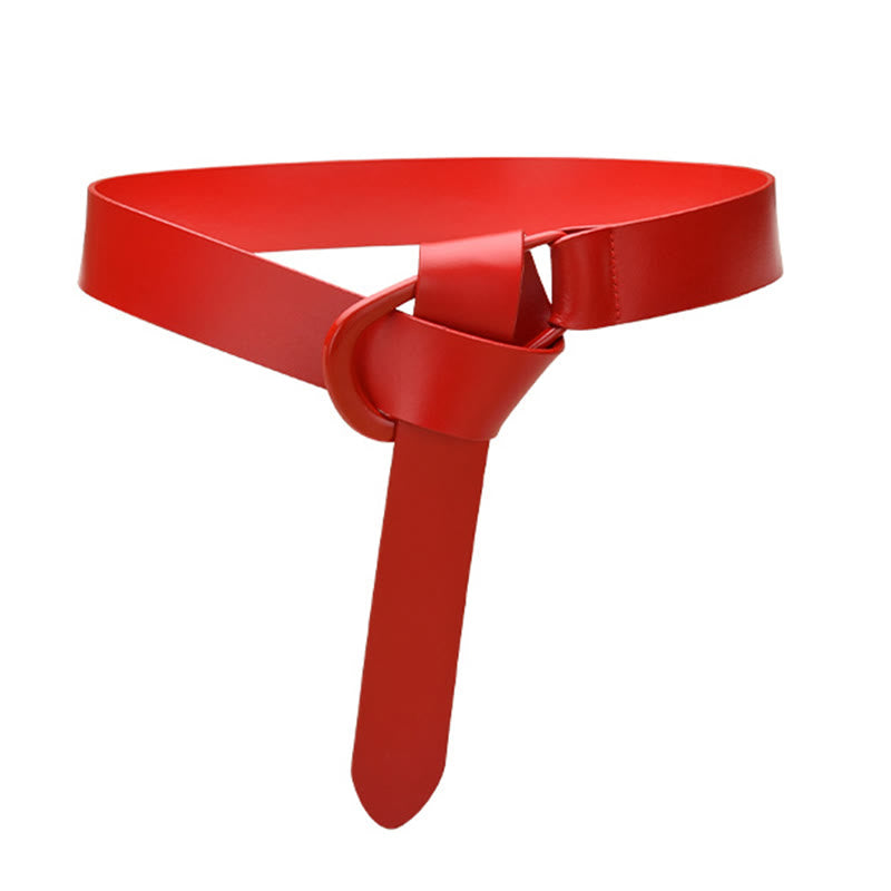 Cintura semplice larga per donna Cintura con nodo in pelle