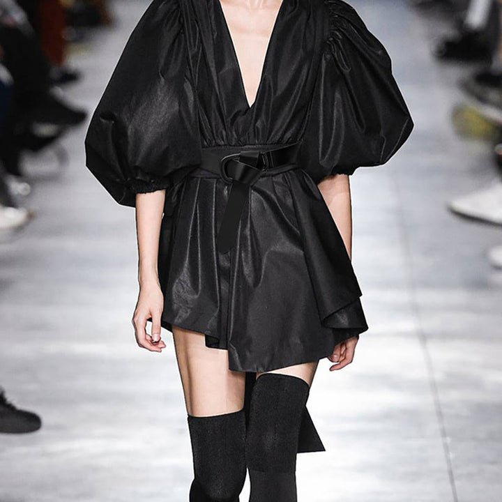 Cintura semplice larga per donna Cintura con nodo in pelle