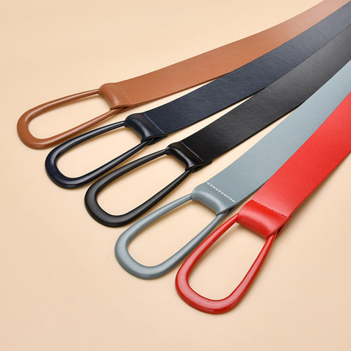 Cintura semplice larga per donna Cintura con nodo in pelle